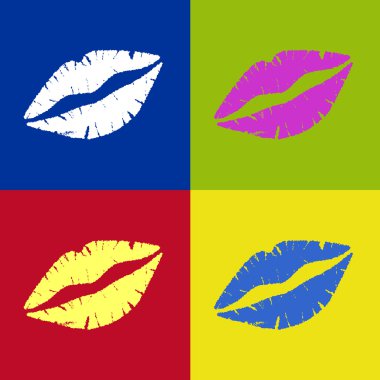 Vectored Lipstick kiss Retro clipart