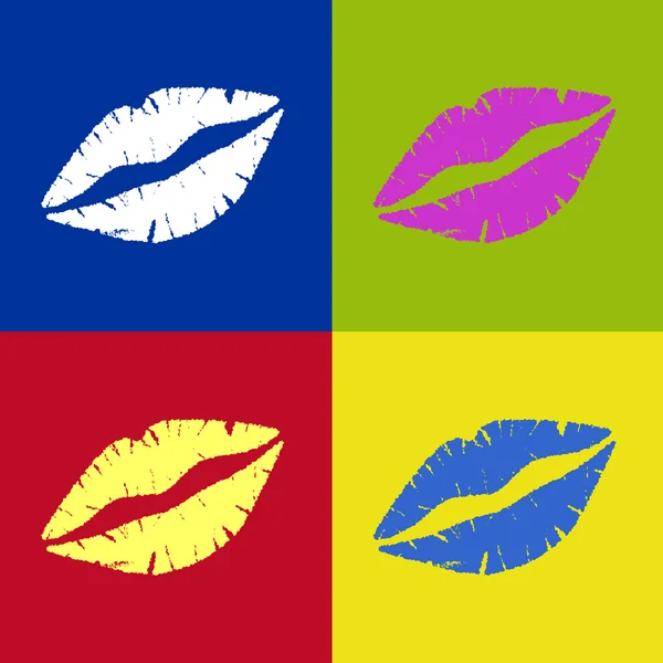 Rouge à lèvres vectorisé baiser rétro — Image vectorielle