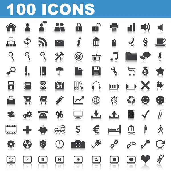 100 iconos web — Vector de stock