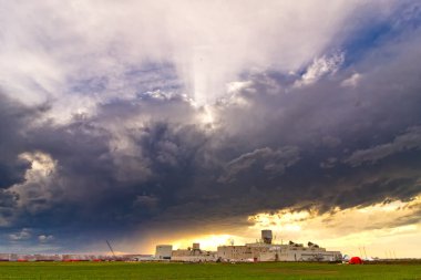 Storm approaching a Mine clipart