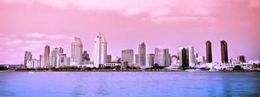 San Diego City Skyline along Harbor clipart