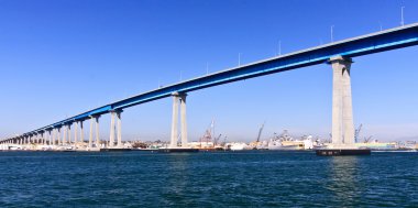 San Diego - Coronado Bridge and Navy Ships clipart