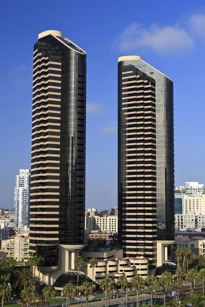 stock image Pair of Black Skyscrapers