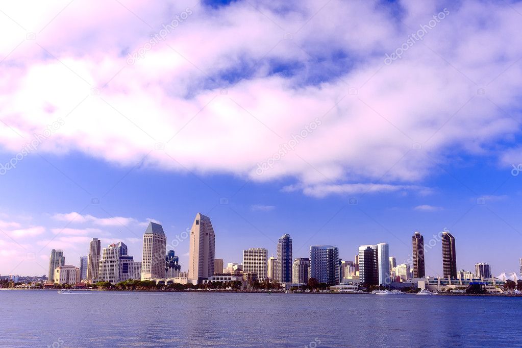 San Diego City Skyline along Harbor