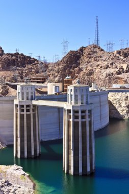 Hoover Dam and Water Intake Towers clipart