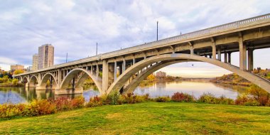 Fall Colors by the Broadway Bridge clipart