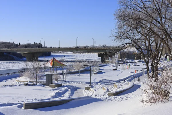 凍るような冬の日の歩道 — ストック写真