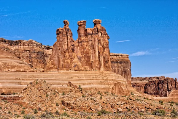 Three Gossips at Arches National Park — Stock Photo, Image