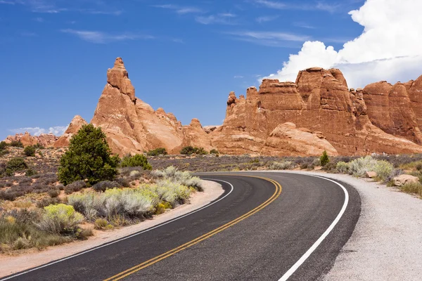 Arches National Park Road — Stock Photo, Image