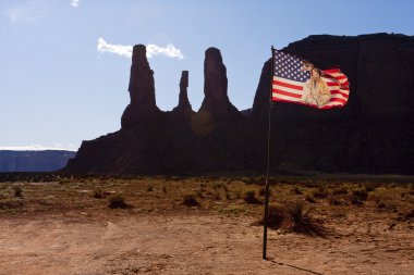 Flage at the Navajo Indian Reservation clipart