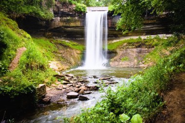 Minnehaha Falls located in Minneapolis Minnesota clipart