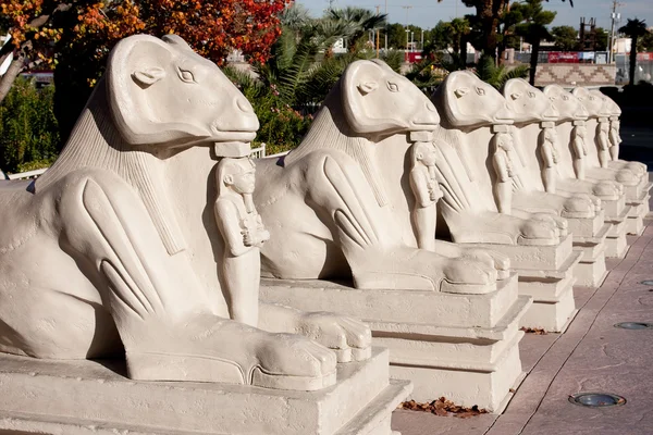 Estatuas egipcias frente al Hotel Luxor en Las Vegas —  Fotos de Stock
