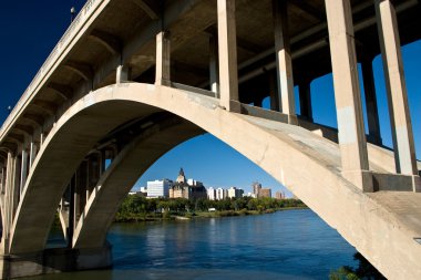 City view under the Victoria Bridge clipart