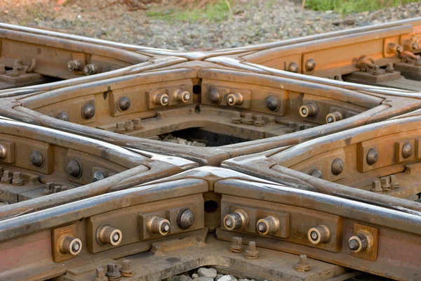 Vía del tren Cruce —  Fotos de Stock