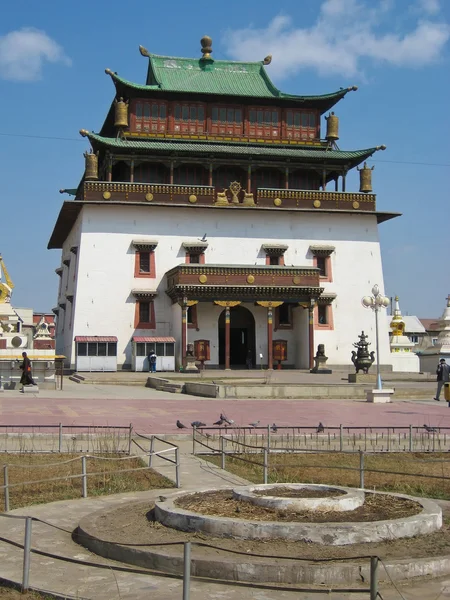 stock image Janraisig Datsan at the Gandan Monastery in Ulaanbaatar, Mongolia
