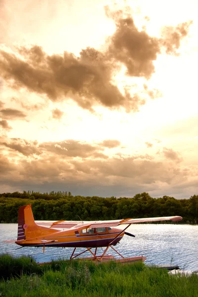 stock image Storm approaching a Float Plane