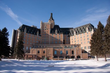 Winterscape of the Hotel Bessborough clipart