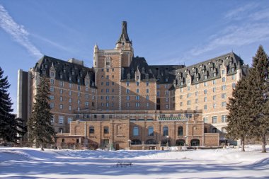 Winterscape of the Hotel Bessborough clipart