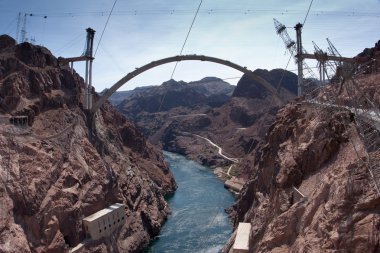 Hoover Dam Bypass Bridge Contruction clipart