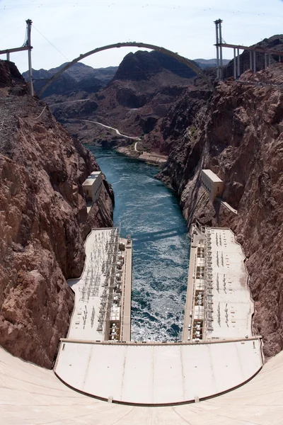 Hoover Dam and the Hoover Dam Bypass Bridge — Stock Photo, Image