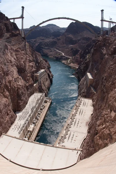 Hoover Dam and the Hoover Dam Bypass Bridge — Stock Photo, Image