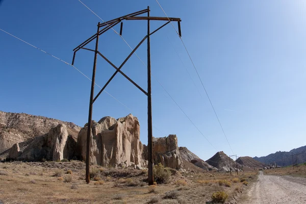 Power Transmission Pole on the Cottonwood Road — Stock Photo, Image