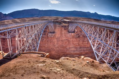Navajo Bridge over the Colorado River and the Grand Canyon clipart