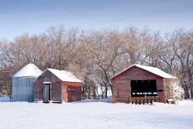 Farm Buildings in Winter clipart