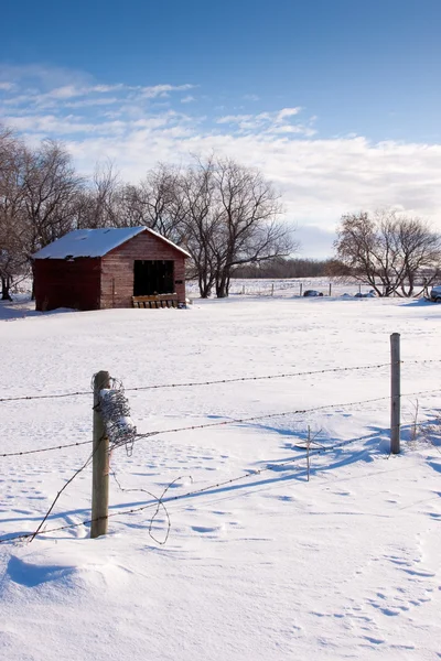 农场建筑冬季 — 图库照片