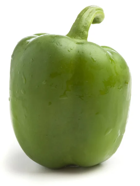 Grön Paprika Isolerad Vit Bakgrund — Stockfoto