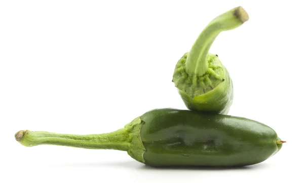 Groene Paprika Geïsoleerd Een Witte Achtergrond — Stockfoto