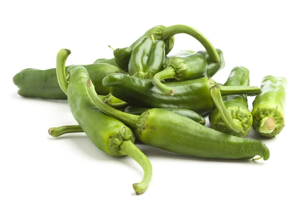 Zelené Papriky Izolované Bílém Pozadí — Stock fotografie