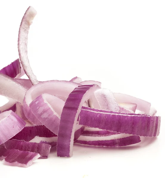 Tranches Oignon Violet Sur Fond Blanc — Photo