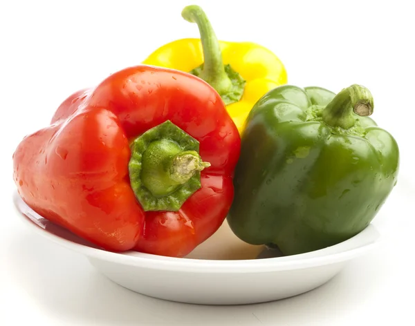 Red, green and yellow pepper — Stock Photo, Image