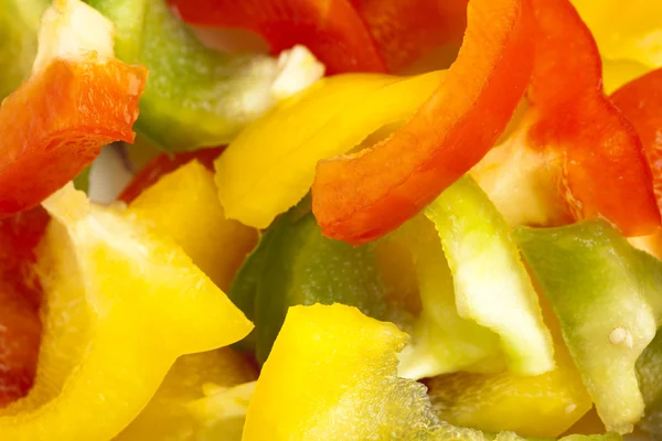 stock image Closeup of pepper slices