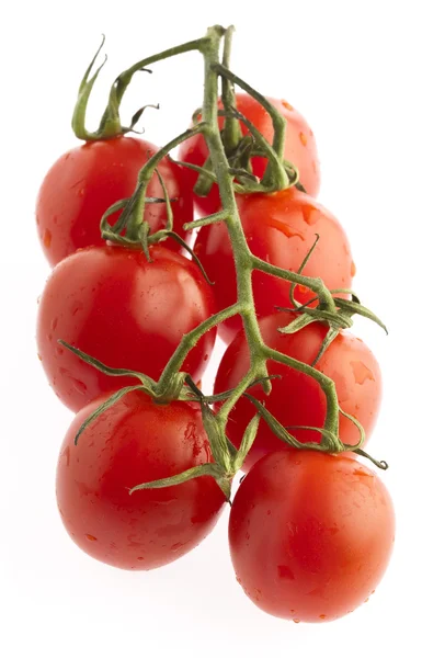 Tomates Cereja Isolados Sobre Fundo Branco — Fotografia de Stock