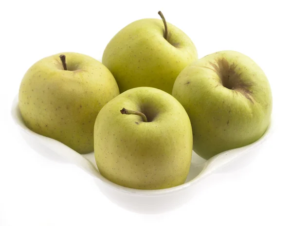 Gröna Äpplen Isolerade Vit Bakgrund — Stockfoto