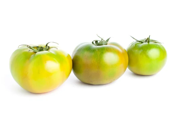 Tomates Vertes Isolées Sur Fond Blanc — Photo