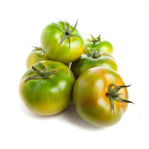 Πράσινες Ντομάτες Απομονωθεί Λευκό Φόντο — Φωτογραφία Αρχείου