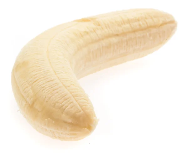 Unpeeled Banana Isolated White Background — Stock Photo, Image