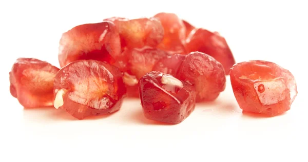 Closeup Pomegranate Grains White Background — Stock Photo, Image