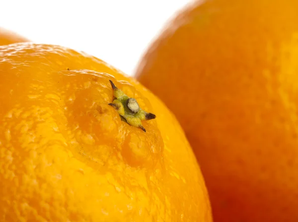 Closeup Mandarin Orange Stack White — Stock Photo, Image