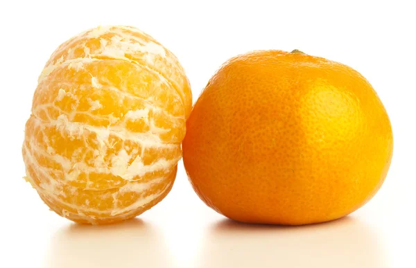 Mandarin Orange Peeled White Background — Stock Photo, Image
