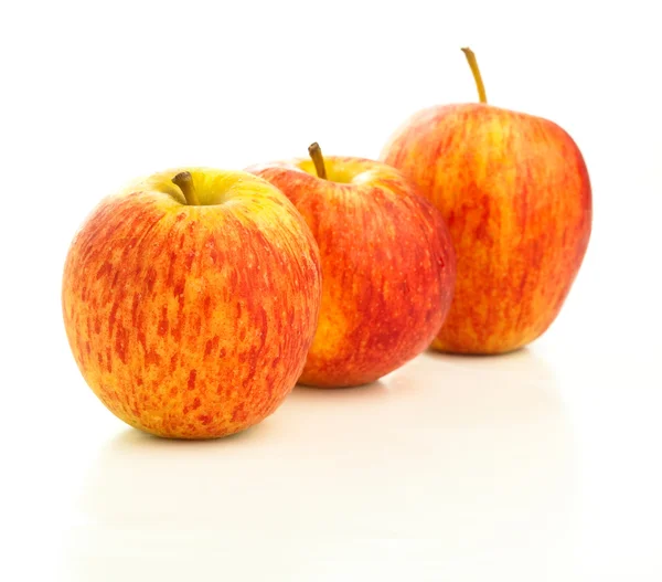 Röda Äpplen Isolerade Vit Bakgrund — Stockfoto