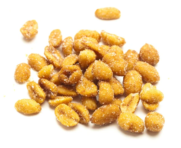 Sugar Honey Peanuts Isolated White — Stock Photo, Image