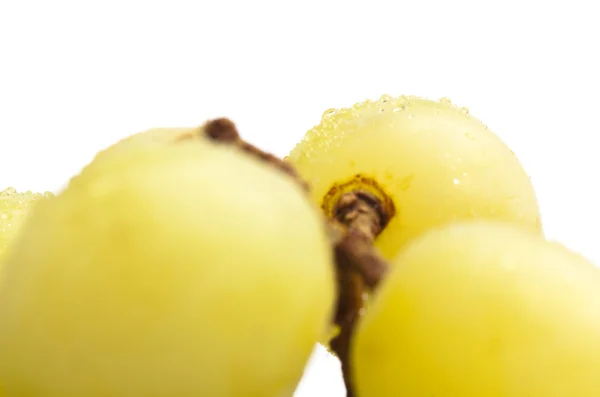 Ekstremalne Zbliżenie Stosu Winogron Białym Tle — Zdjęcie stockowe