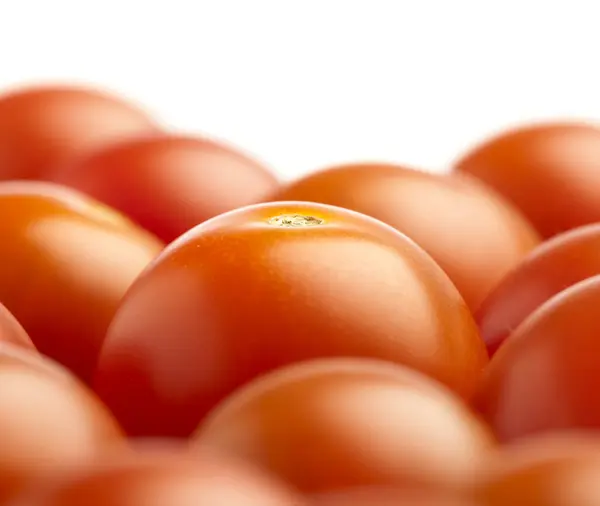 Tomates Cerises Rouges Empilent Photo Gros Plan Extrême — Photo