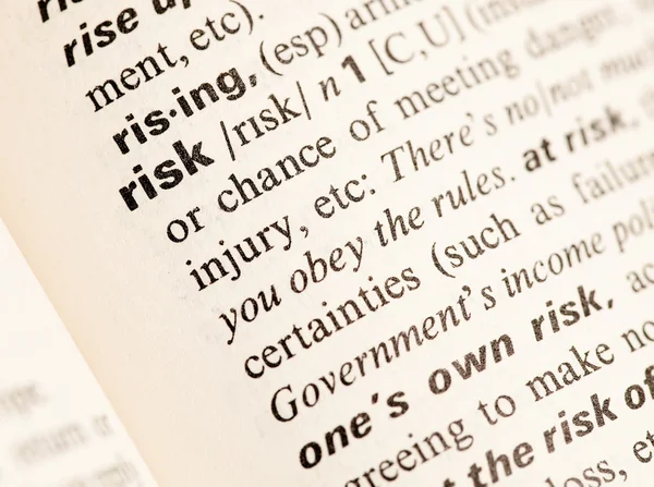 Kockázat fogalmának meghatározása — Stock Fotó