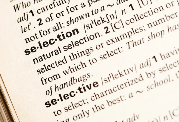 Definición de selección — Foto de Stock