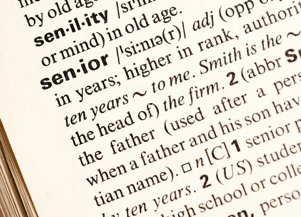 Senior definition — Stockfoto